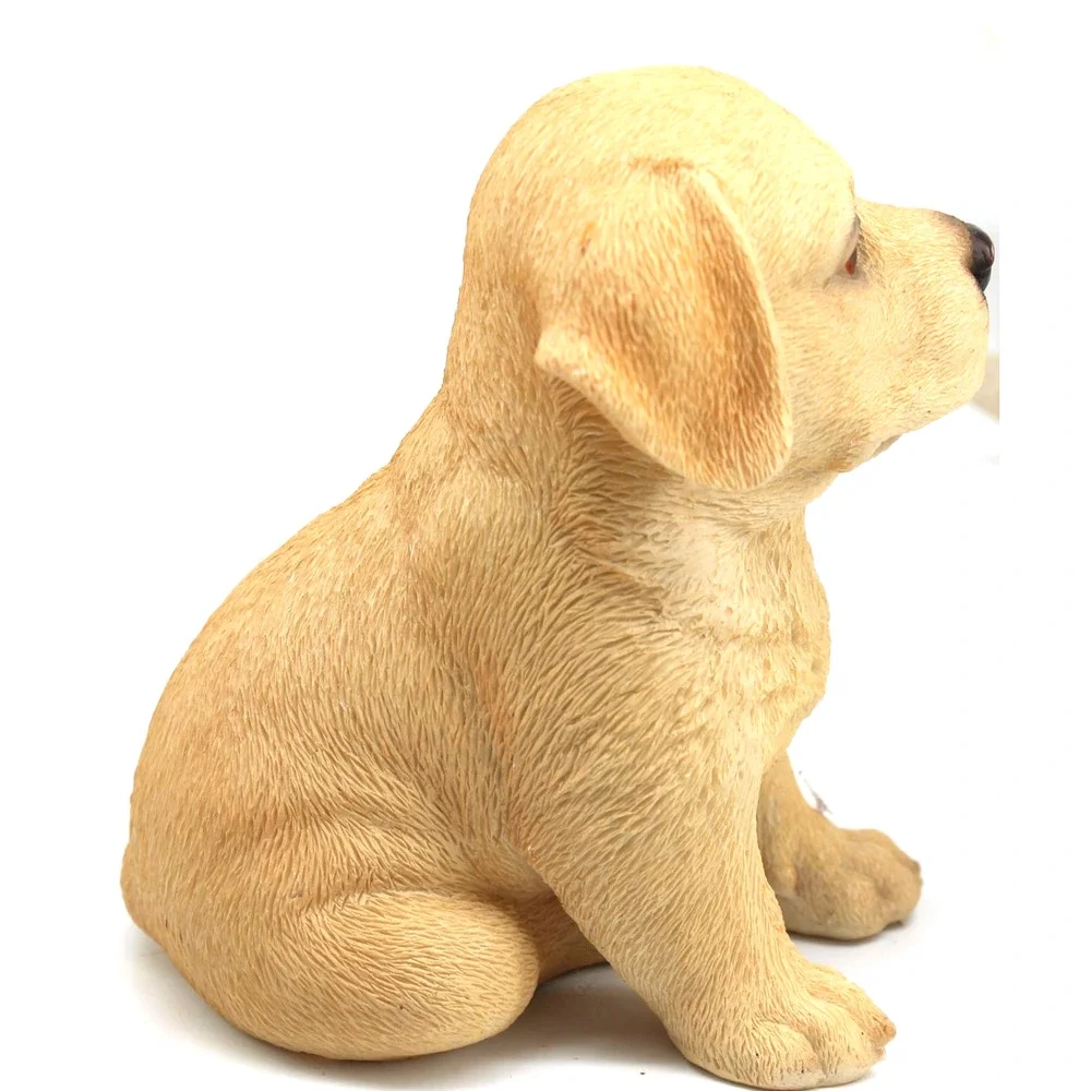 Sweet Little Beige Puppy Dog Figurine Big Eyes • Realistic Looking • 5.25